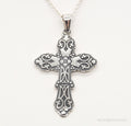 Vintage Large Mexico Artisan CII Cross Sterling Silver Necklace | Jewelry > Necklaces > Pendants | Wiccan Center
