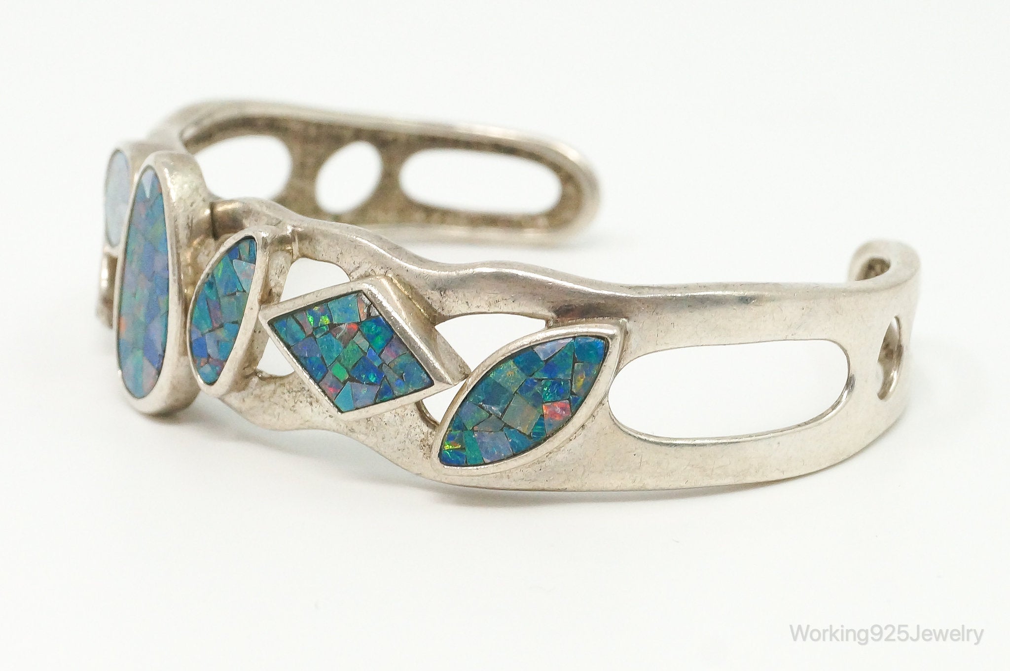 Vintage Designer Whitney Kelly WK Blue Fire Opal Sterling Silver Bracelet | Jewelry > Bracelets | Wiccan Center