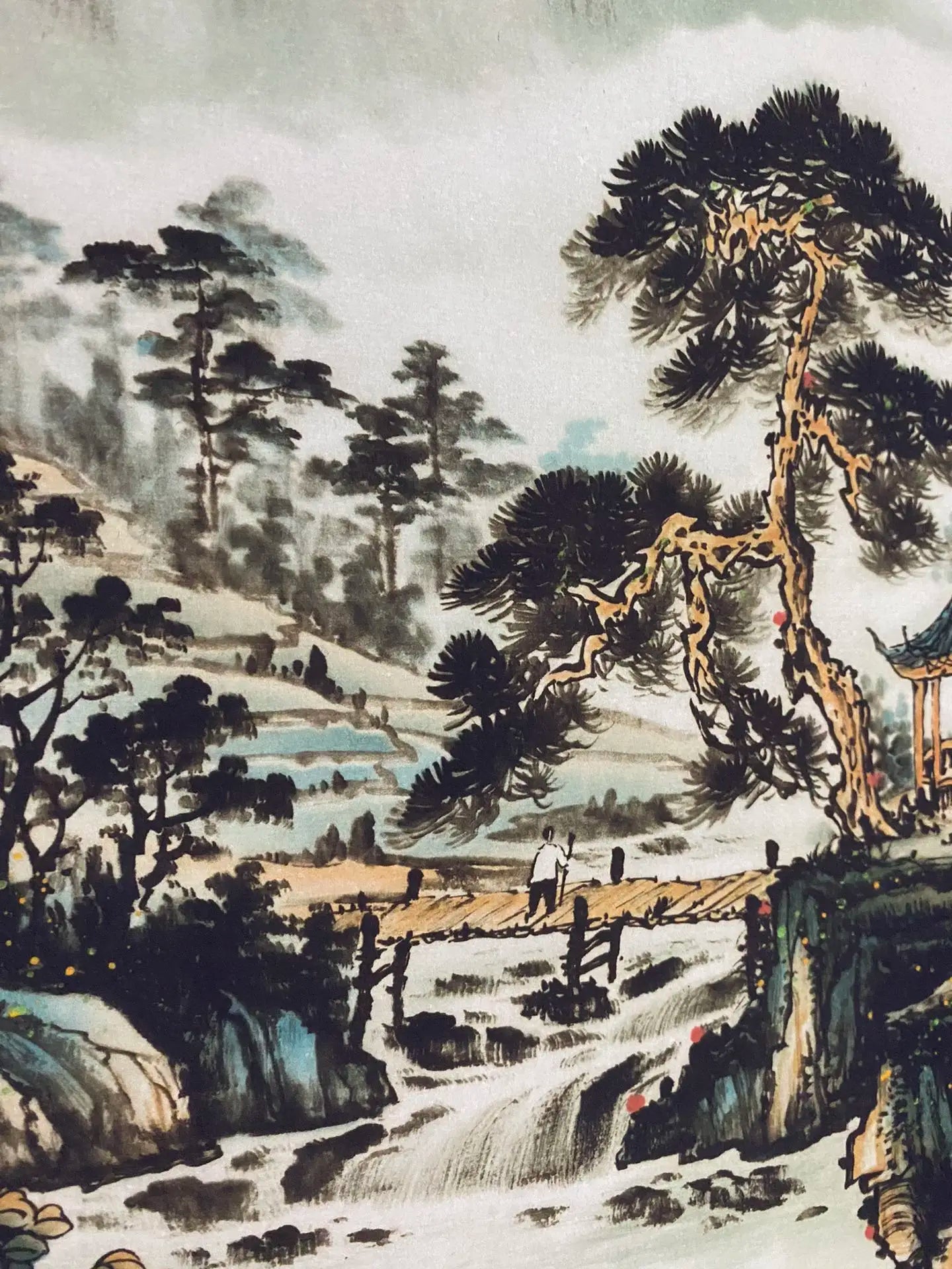 Antique hand-painted long scroll, Landscape Painting of the Qing Dynasty in China, 4 pieces, #202501-02