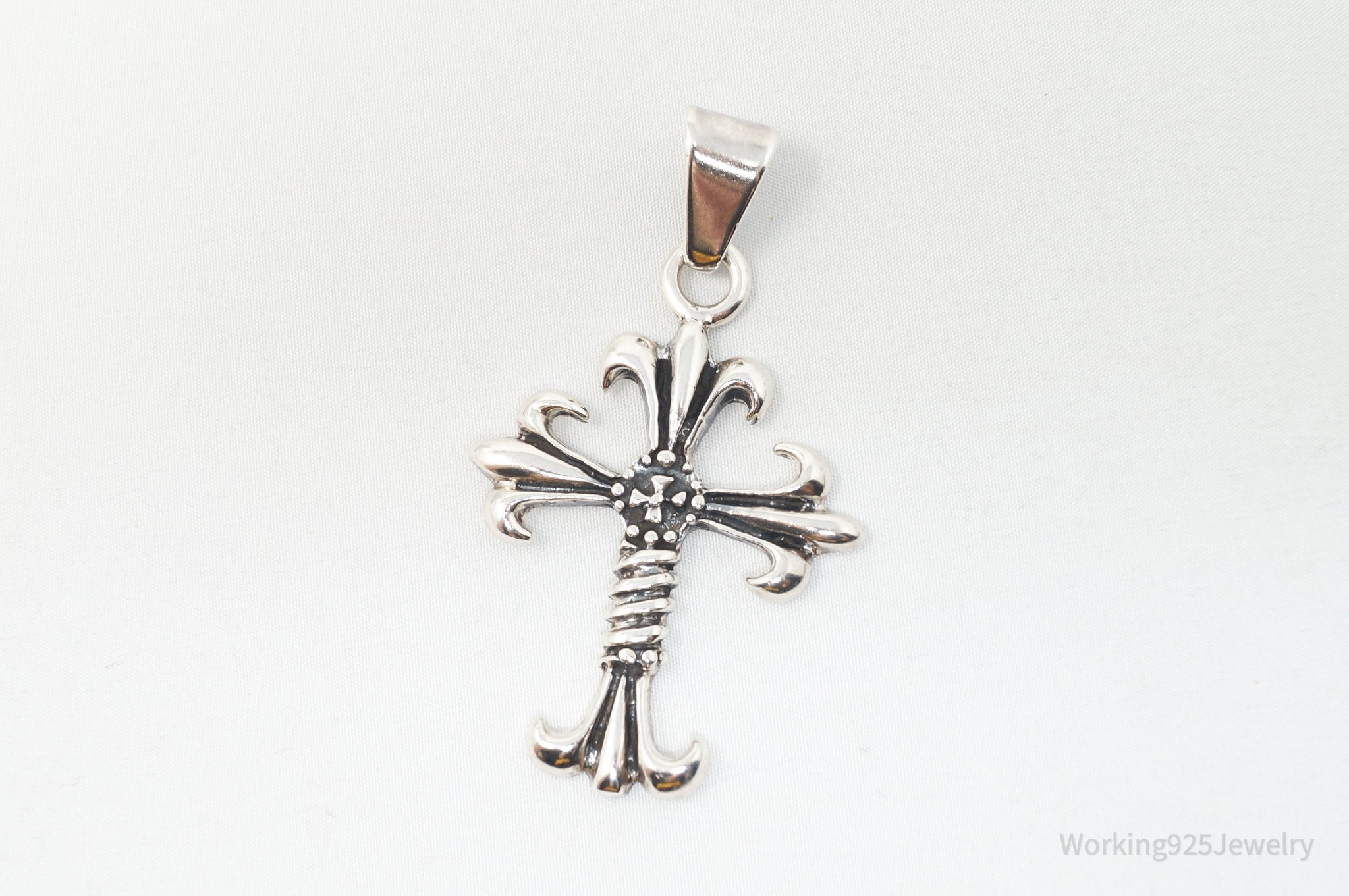Vintage Large Cross Sterling Silver Necklace Pendant | Jewelry > Necklaces > Pendants | Wiccan Center