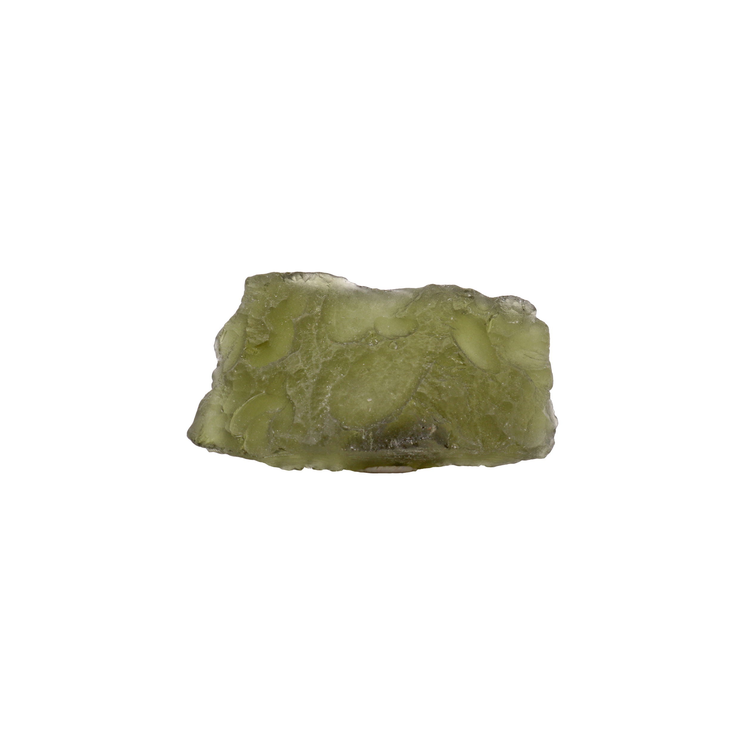 Moldavite Tektite Raw Nugget -Flat Rectangle in Gel Case | Crystals & Minerals > Specimens | Wiccan Center