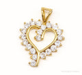 Vintage Cubic Zirconia Gold Vermeil Sterling Silver Heart Pendant | Jewelry > Necklaces > Pendants | Wiccan Center