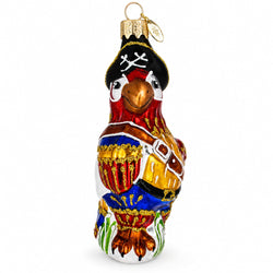 Pirate Parrot Glass Christmas Ornament | Christmas Ornaments > Animals > Wild Animals > Birds | Wiccan Center
