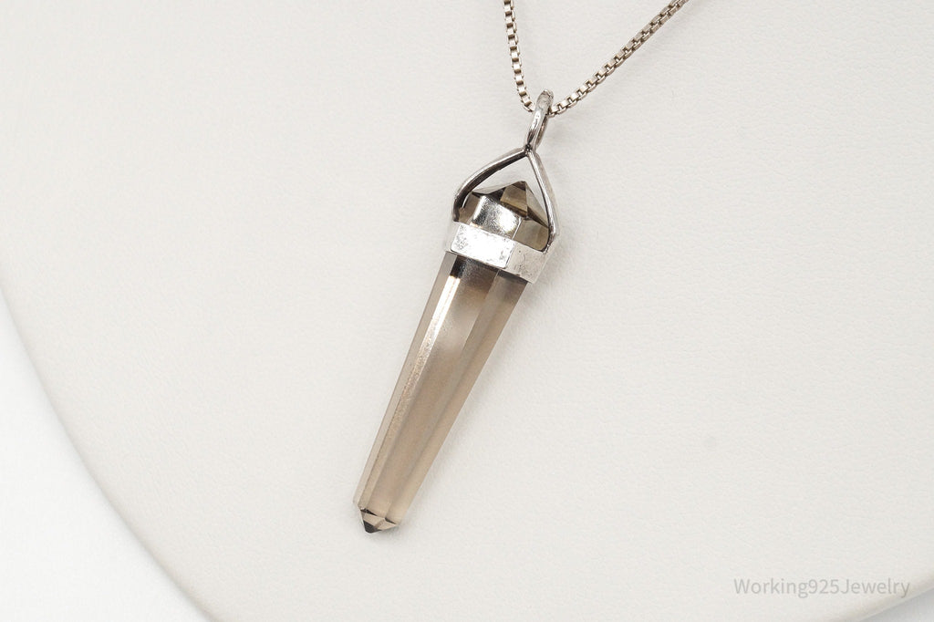 Vintage Large Smoky Topaz Sterling Silver Necklace | Jewelry > Necklaces > Pendants | Wiccan Center