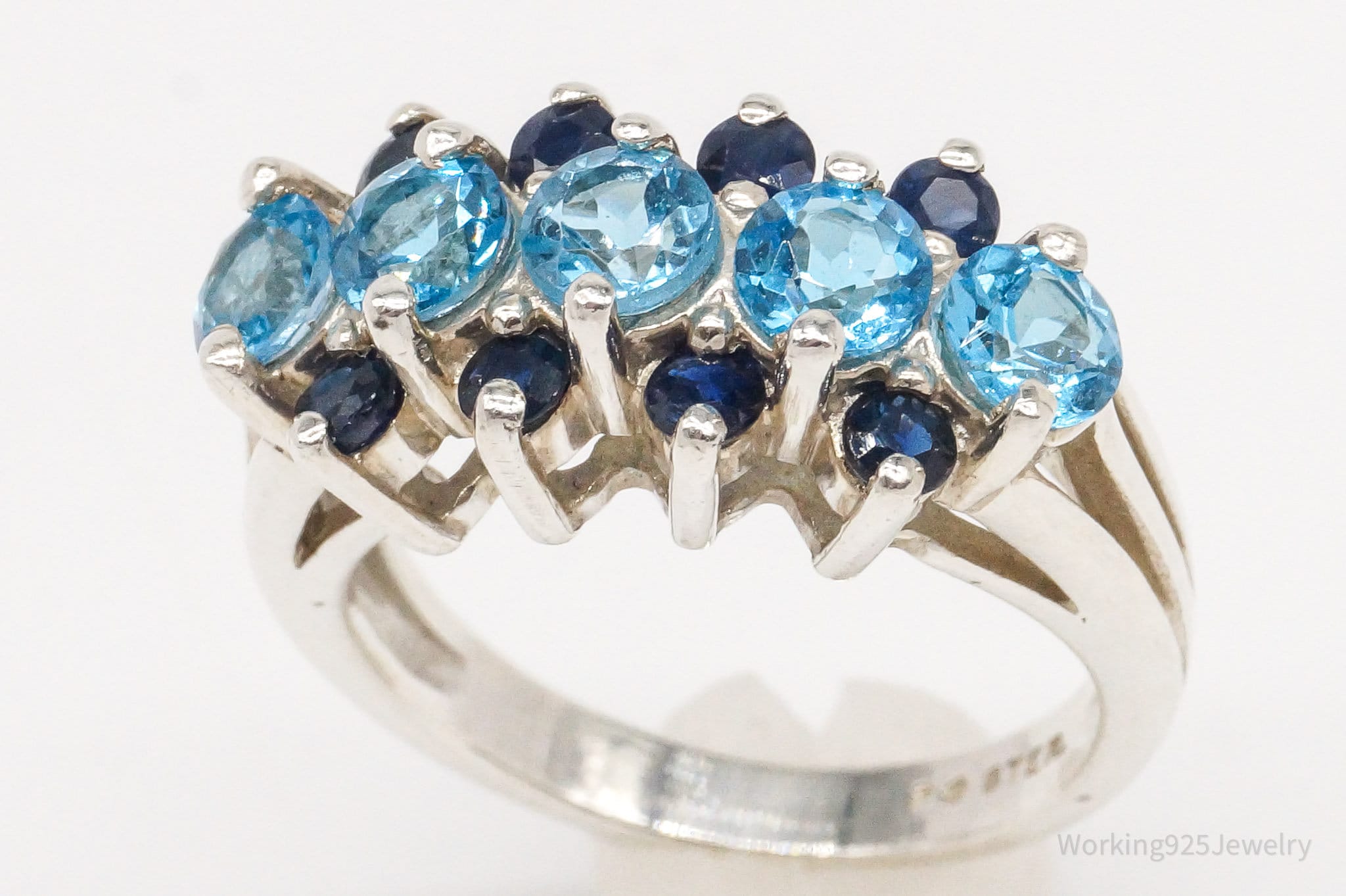 Vintage Blue Topaz Sapphire Sterling Silver Ring - Size 4.75 | Jewelry > Rings | Wiccan Center