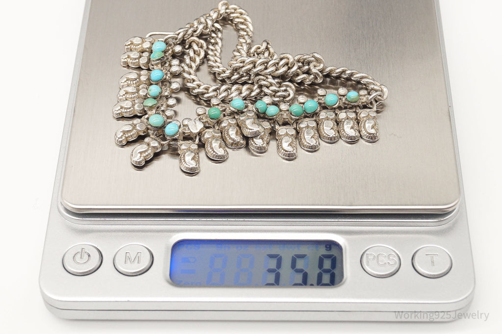 Handmade Vintage Native American Unsigned Turquoise Silver Necklace | Jewelry > Necklaces > Pendants | Wiccan Center