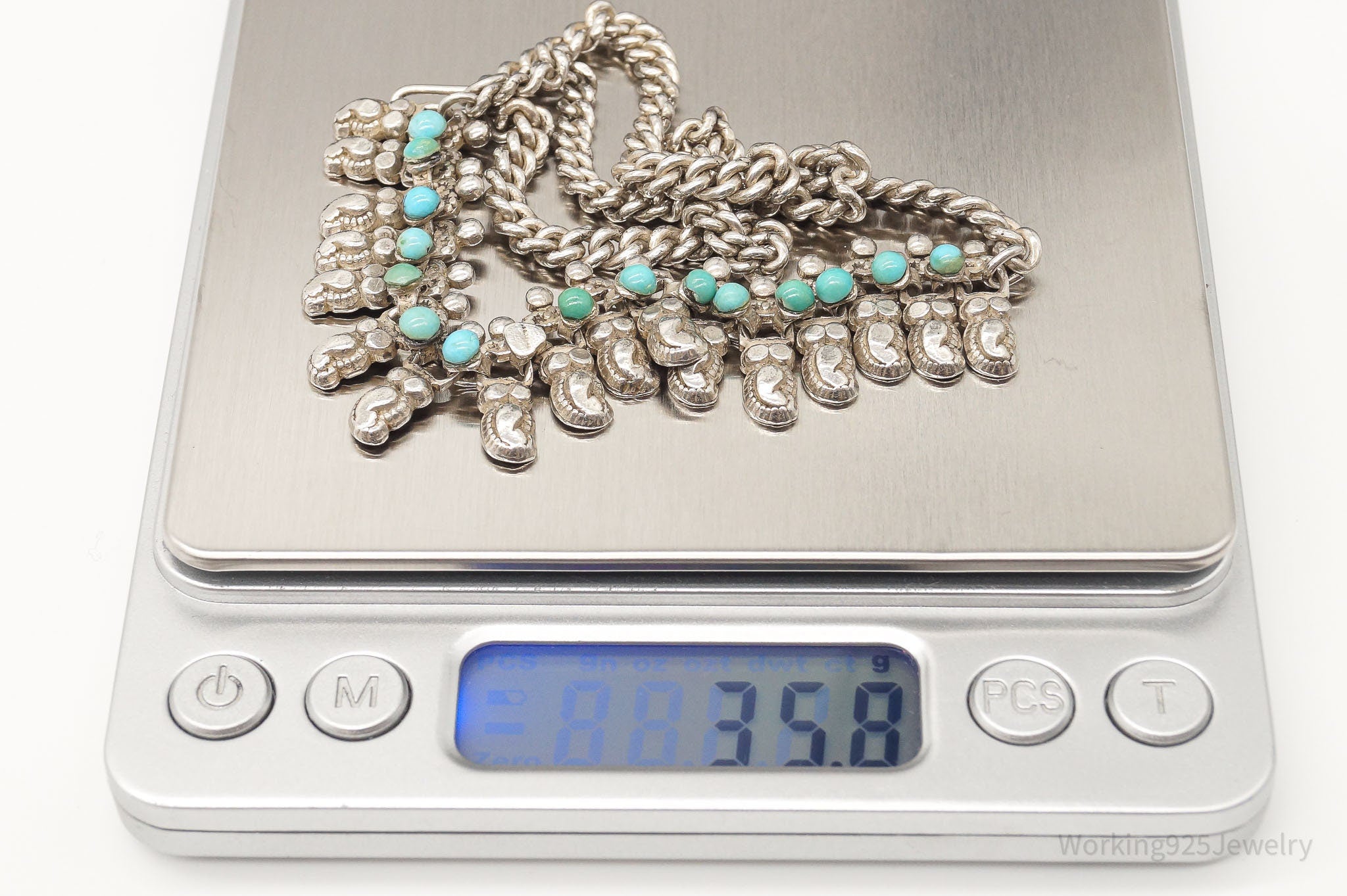 Handmade Vintage Native American Unsigned Turquoise Silver Necklace | Jewelry > Necklaces > Pendants | Wiccan Center