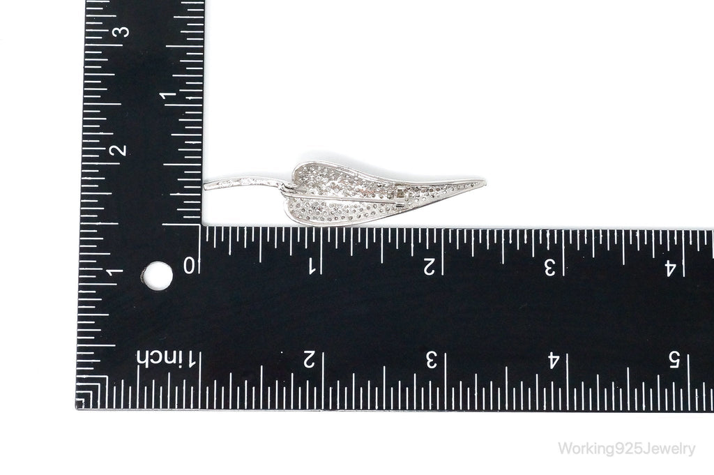 Vintage Cubic Zirconia Leaf Sterling Silver Brooch Pin | Jewelry > Brooches, Pins & Clips | Wiccan Center