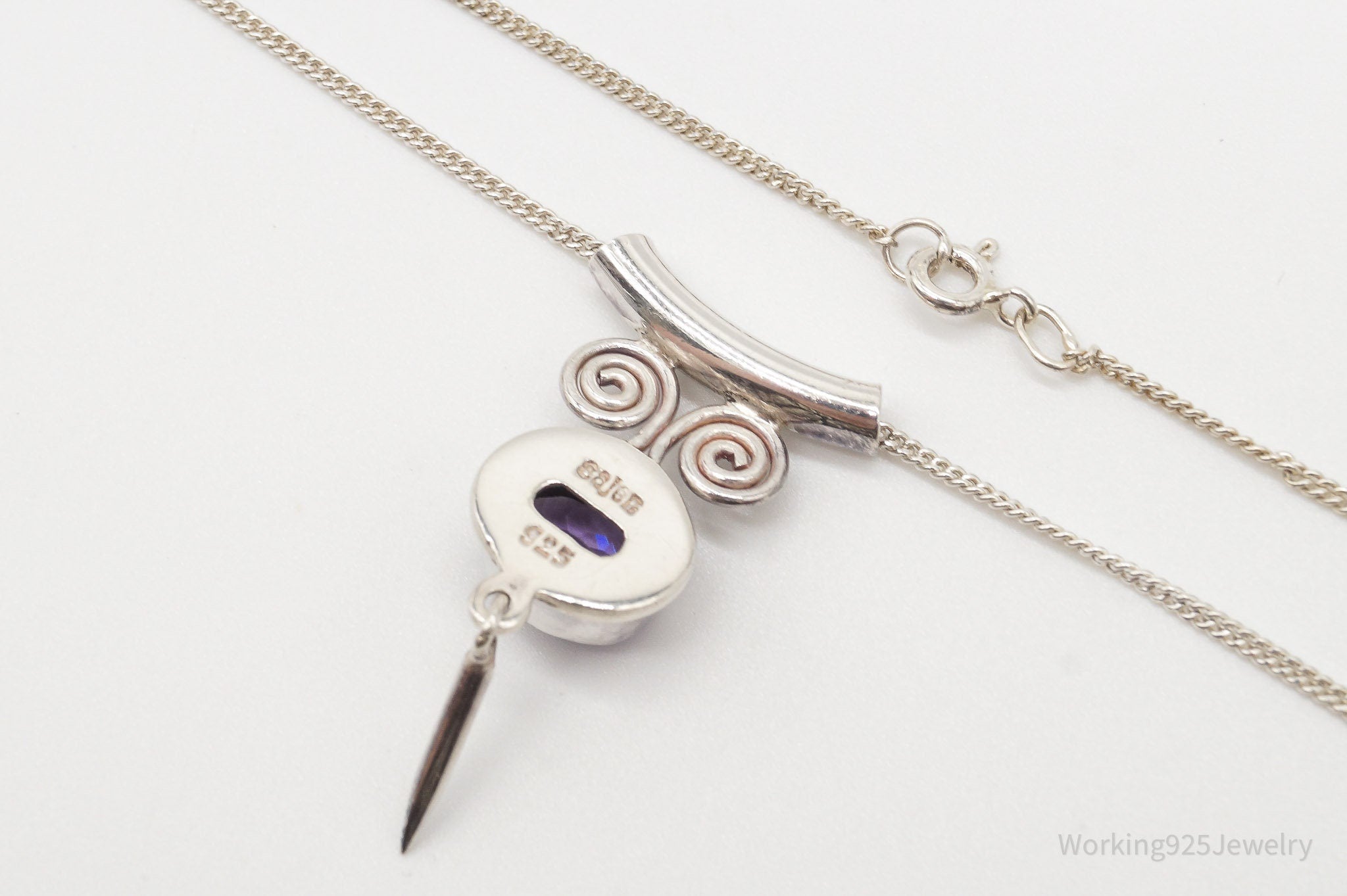 Vintage Designer Sajen Amethyst Sterling Silver Necklace | Jewelry > Necklaces > Pendants | Wiccan Center