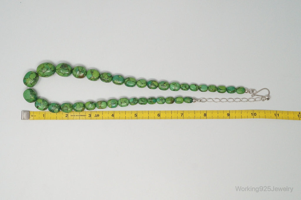Desert Rose Trading Co Mojave Green Turquoise Sterling Silver Beaded Necklace | Jewelry > Necklaces > Pendants | Wiccan Center