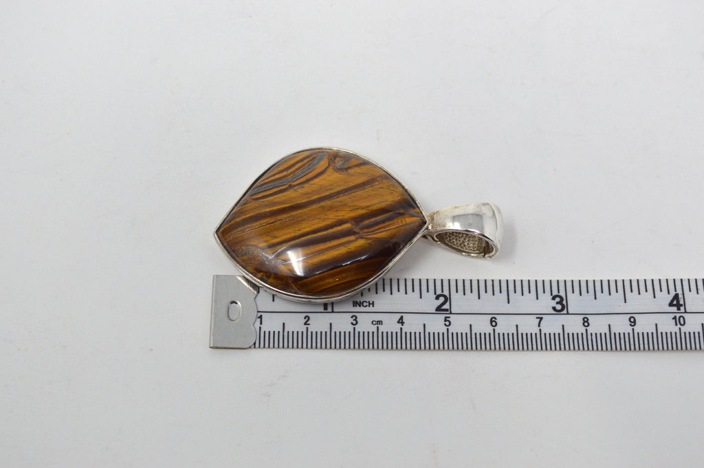 Vintage Designer Whitney Kelly WK Tigers Eye Sterling Silver Necklace Pendant | Jewelry > Necklaces > Pendants | Wiccan Center