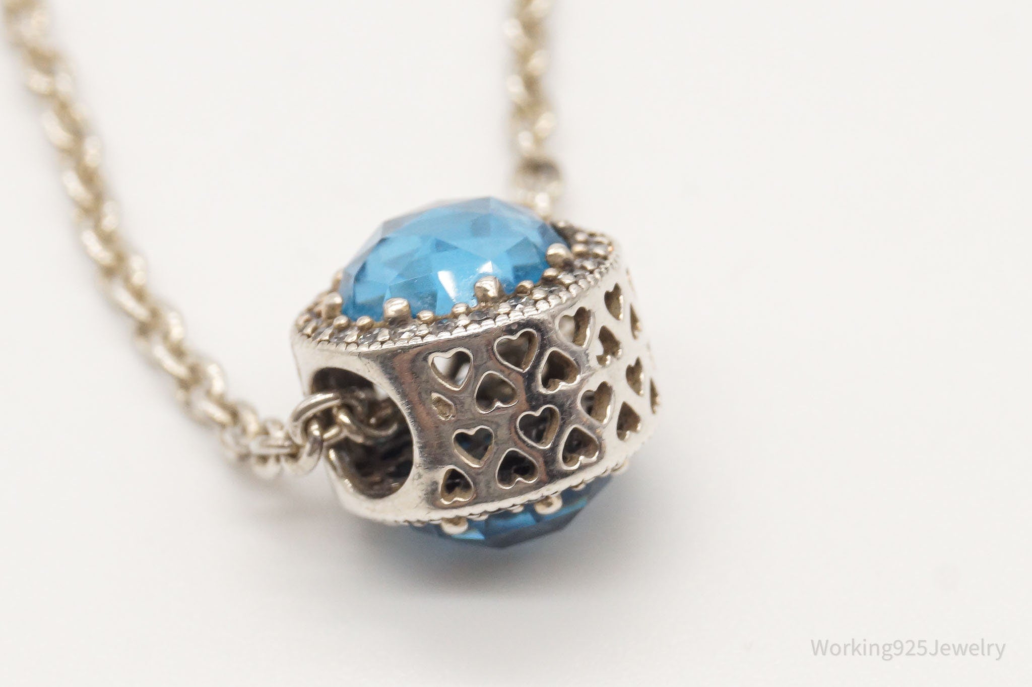 Pandora Blue Crystal Cubic Zirconia Sterling Silver Necklace | Jewelry > Necklaces > Pendants | Wiccan Center