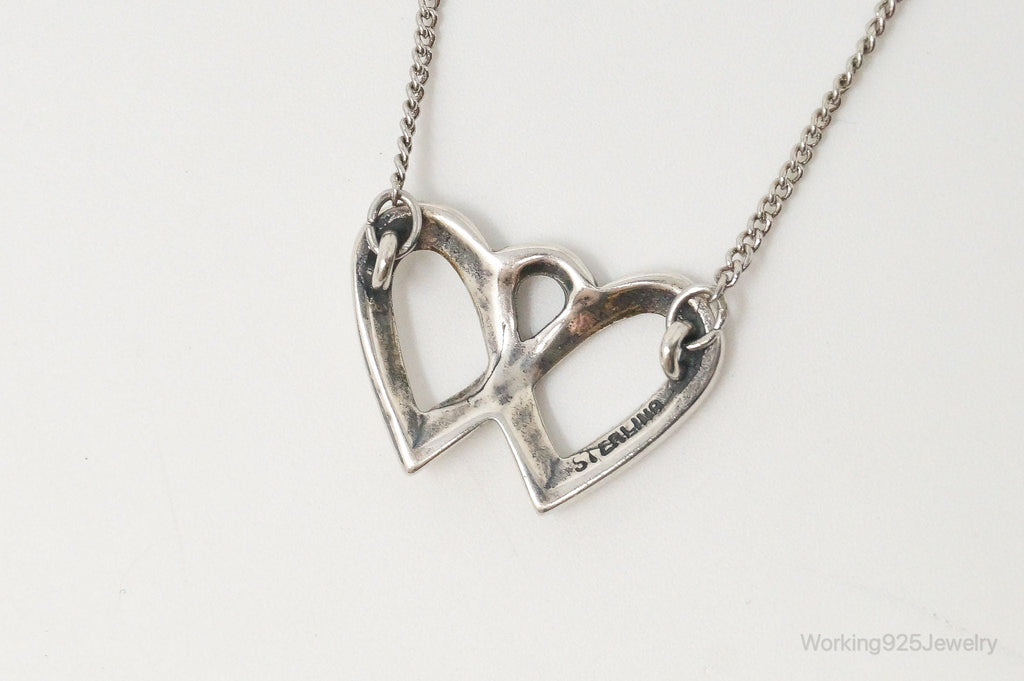 Vintage Linked Open Hearts Sterling Silver Necklace | Jewelry > Necklaces > Pendants | Wiccan Center