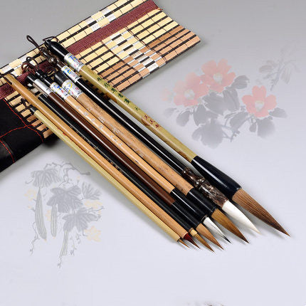 5 Piece Bamboo Chinese Traditional Calligraphy Brush Set | Calligraphy Brushes | Wiccan Center
