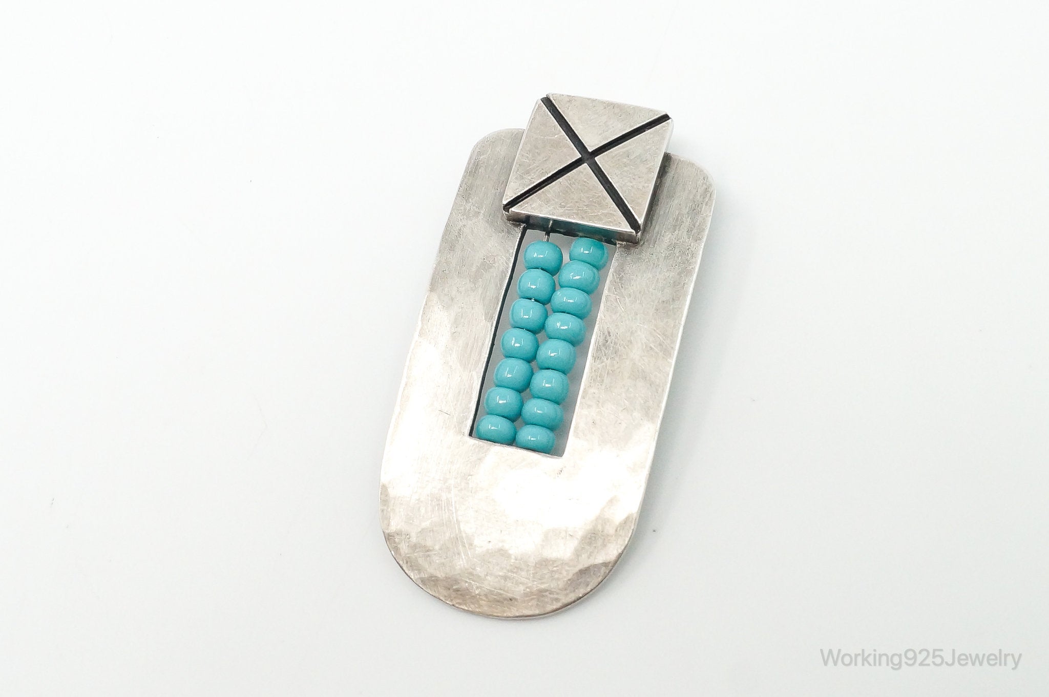 Vintage Native American Unsigned Turquoise Sterling Silver Necklace Pendant | Jewelry > Necklaces > Pendants | Wiccan Center