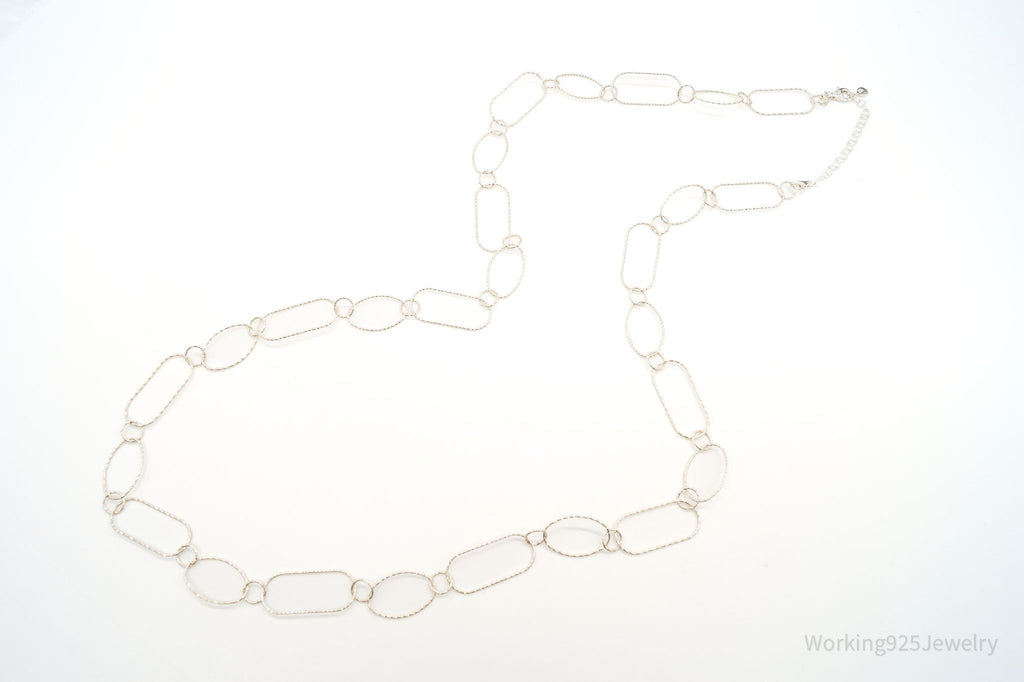 Vintage Designer Silpada Oval Link Textured Sterling Silver Necklace - 38" | Jewelry > Necklaces > Pendants | Wiccan Center