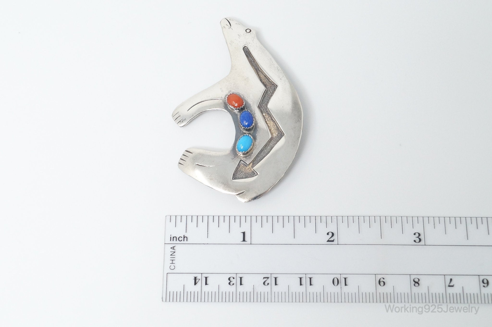 VTG Native American Edith James Bear Handmade Sterling Silver Pendant Pin | Jewelry > Necklaces > Pendants | Wiccan Center