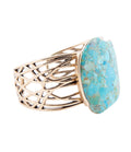 Abstract Blue Turquoise Golden Statement Cuff | Bracelets | Wiccan Center