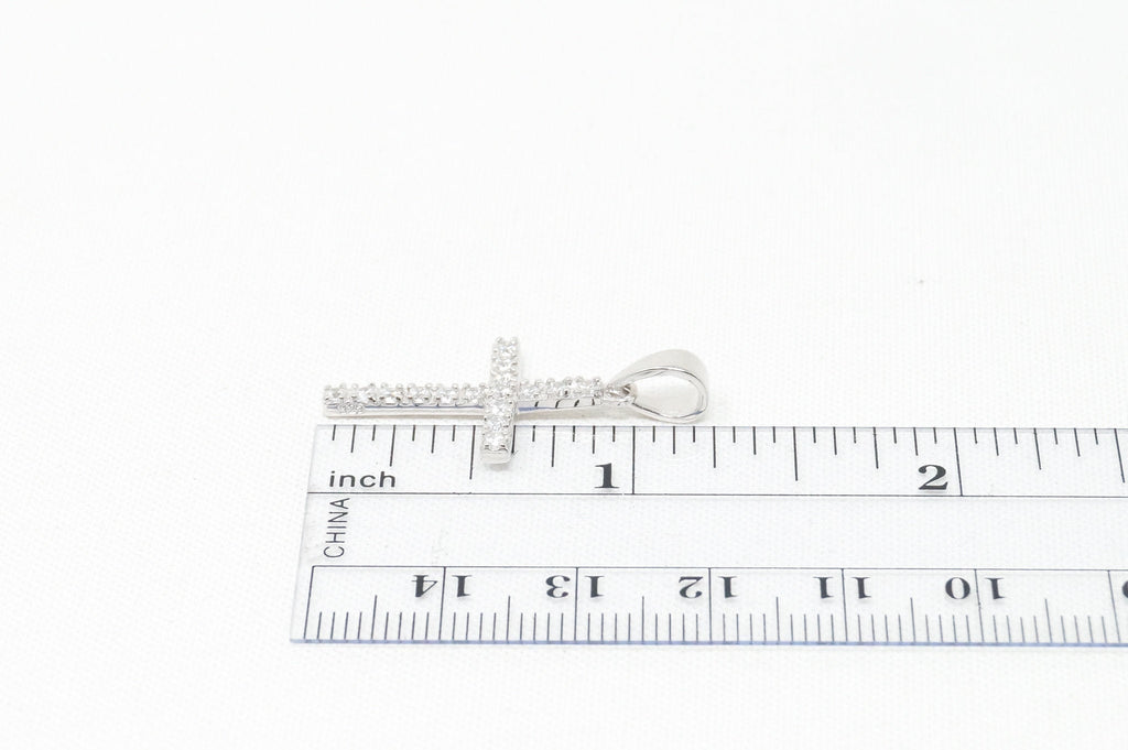 Vintage Cubic Zirconia Cross Sterling Silver Necklace Pendant | Jewelry > Necklaces > Pendants | Wiccan Center