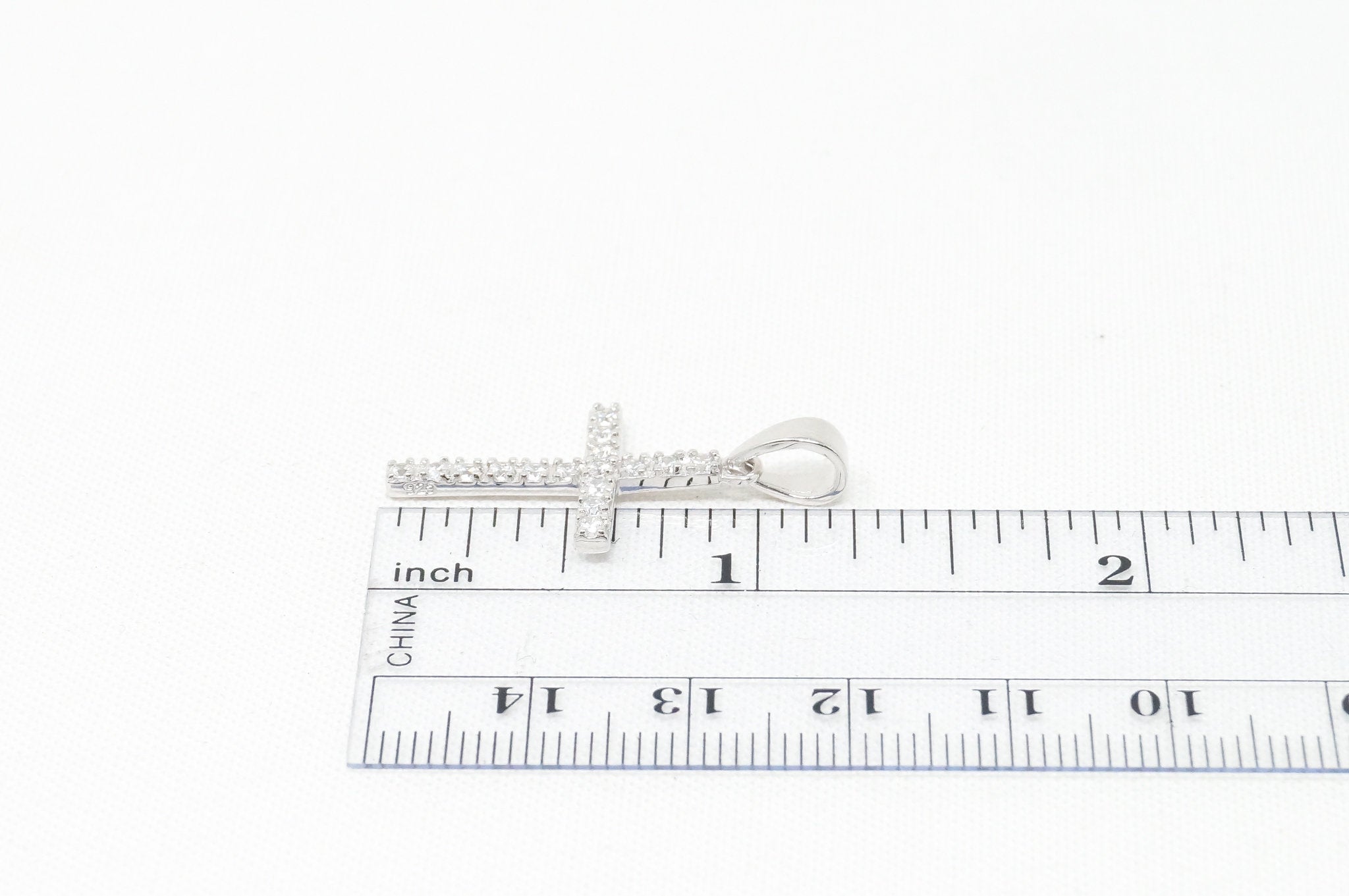 Vintage Cubic Zirconia Cross Sterling Silver Necklace Pendant | Jewelry > Necklaces > Pendants | Wiccan Center