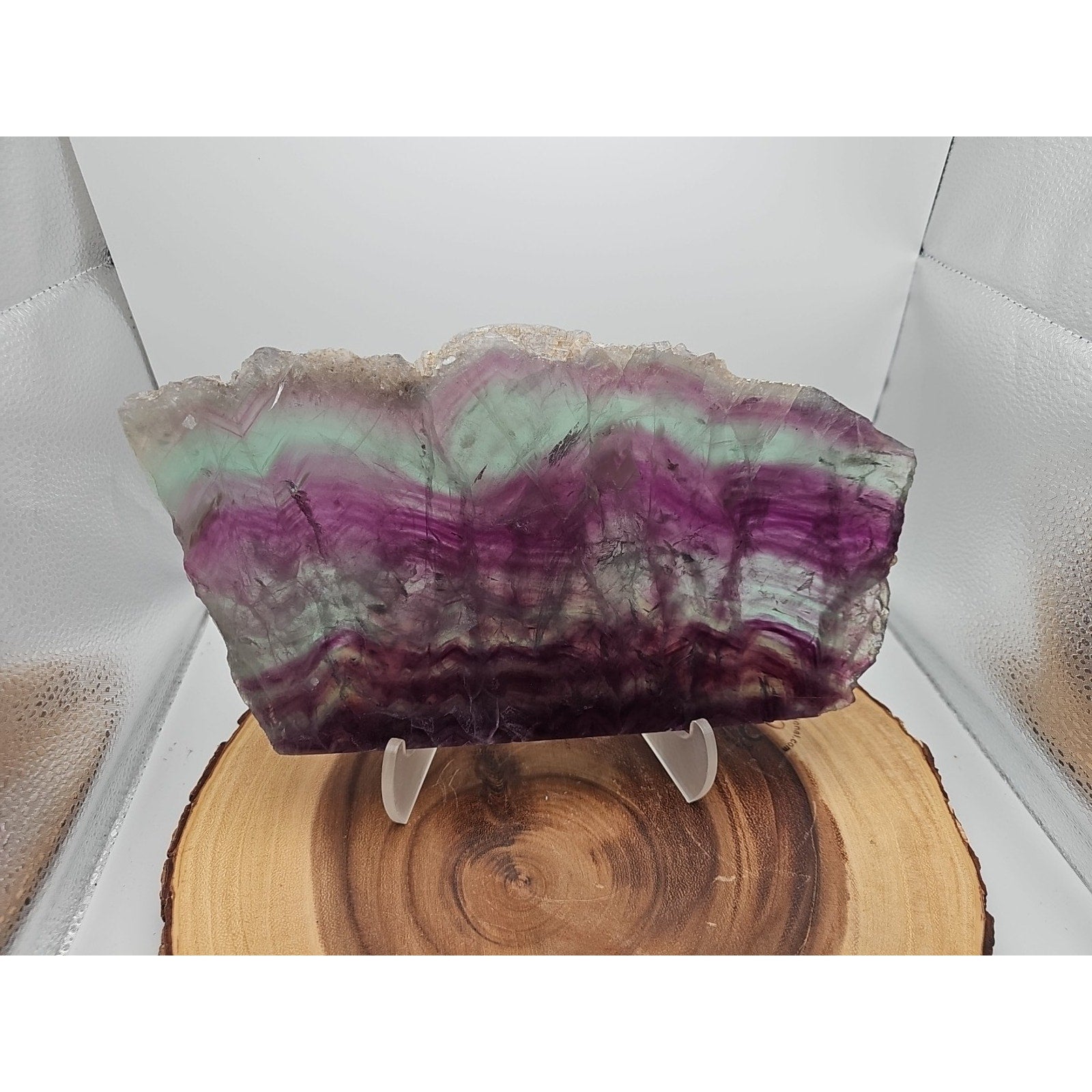 5.7LB Natural Fluorite Quartz Crystal Sheet - Vitreous Mineral Specimen | CrystalCloud Company
