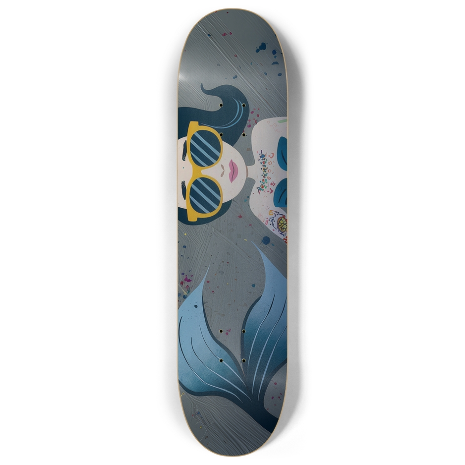 Mod Mermaid Life Skateboard – Retro Mermaid Art Deck | Skateboard | Wiccan Center