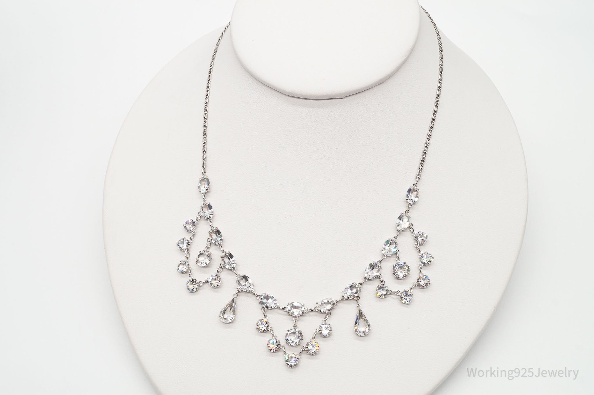 Antique Crystal Sterling Silver Necklace 16" | Jewelry > Necklaces > Pendants | Wiccan Center