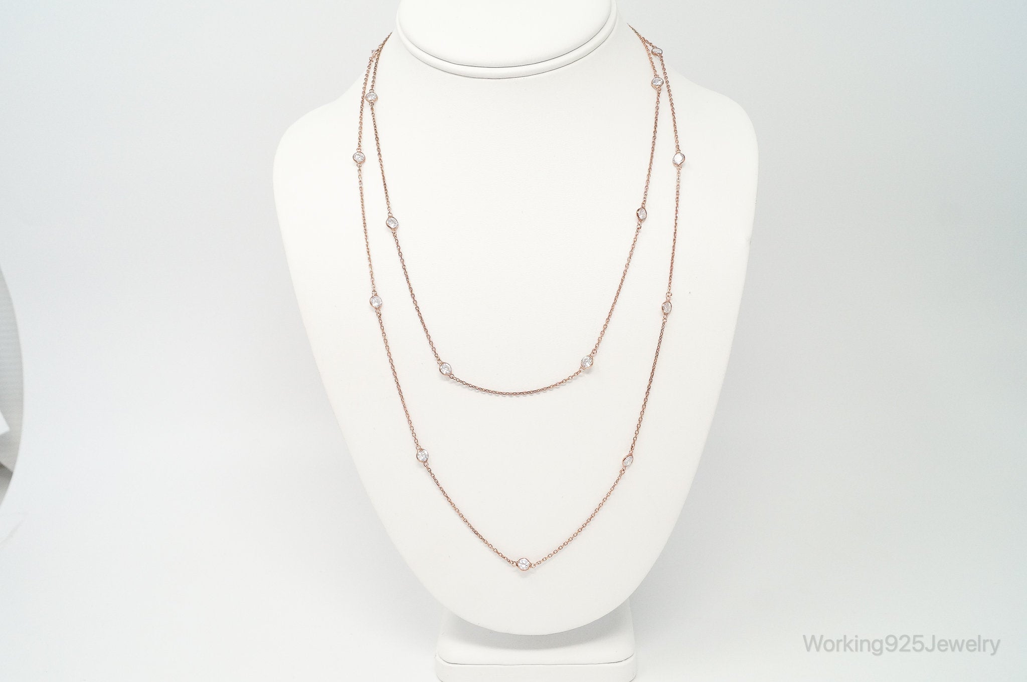 Vintage Rose Gold Vermeil Cubic Zirconia Sterling Silver Necklace | Jewelry > Necklaces > Pendants | Wiccan Center