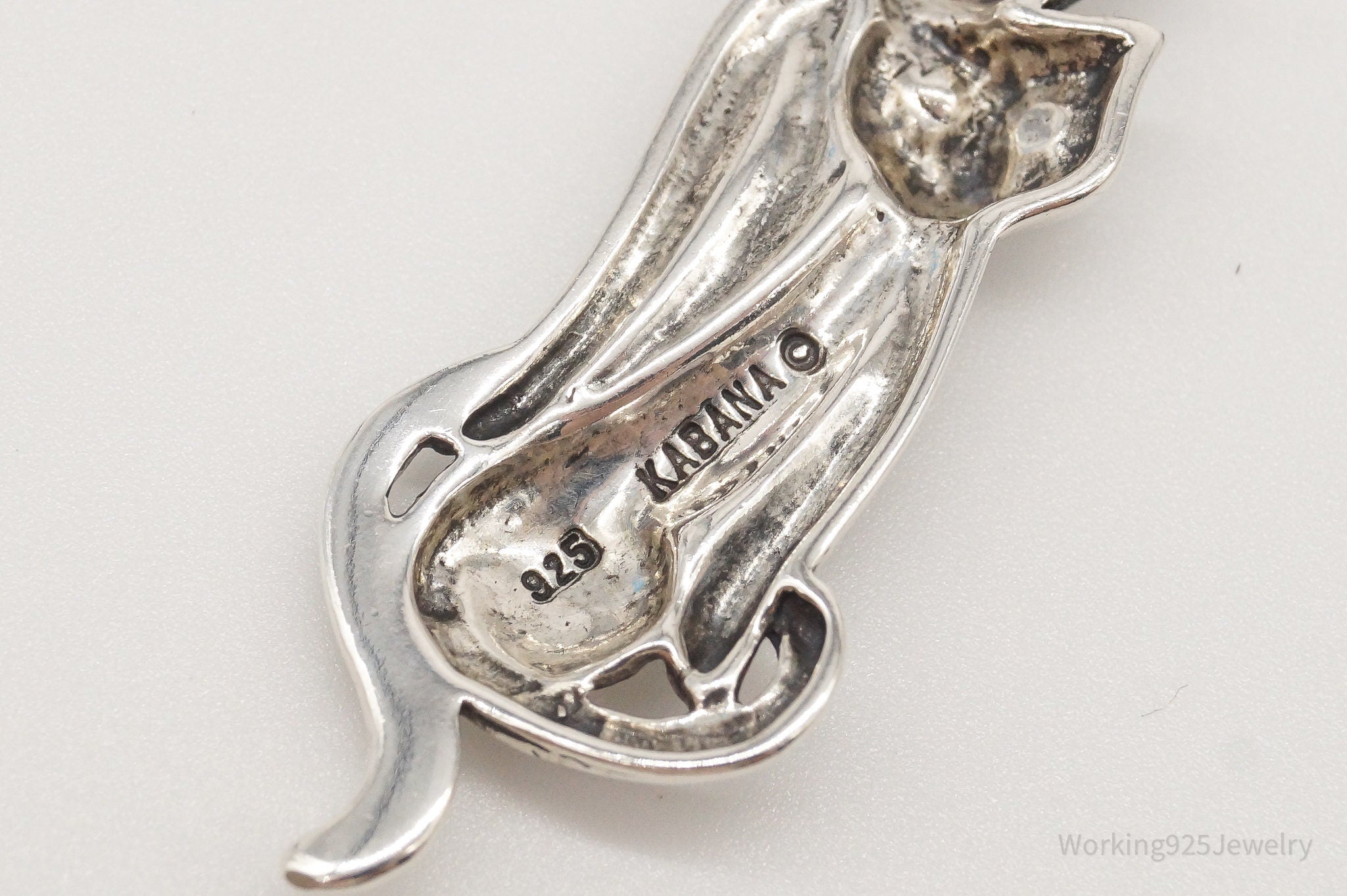 Vintage Designer KABANA Kittens Cats Sterling Silver Pendant | Jewelry > Necklaces > Pendants | Wiccan Center