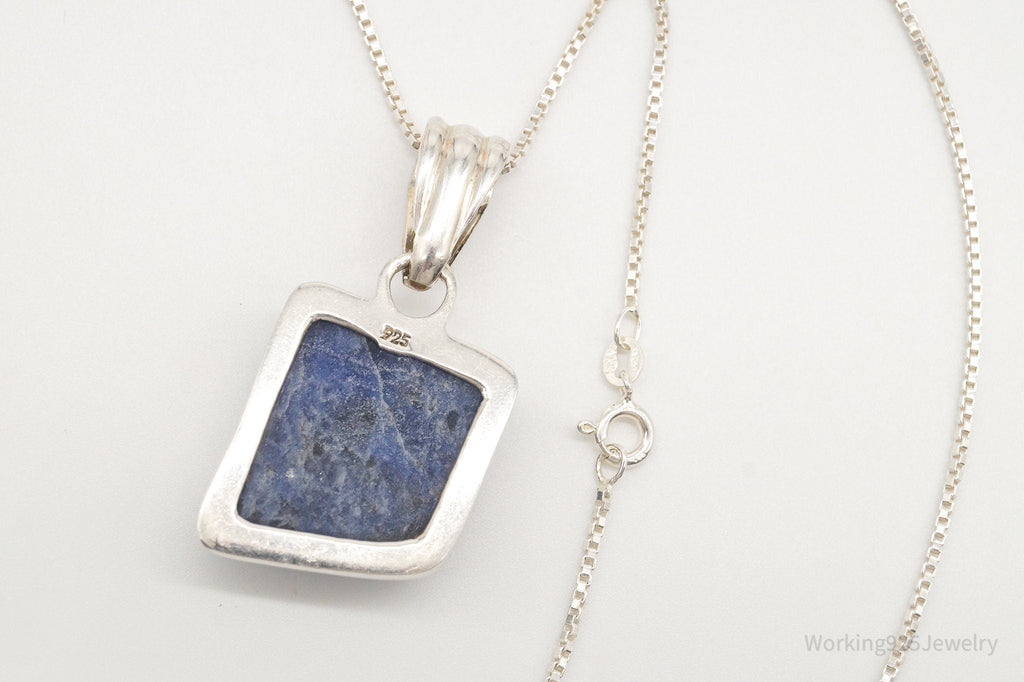 Vintage Large Sodalite Sterling Silver Necklace | Jewelry > Necklaces > Pendants | Wiccan Center