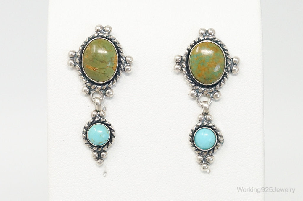 Vintage Native American QT Quoc Turquoise Sterling Silver Earrings | Jewelry > Earrings | Wiccan Center