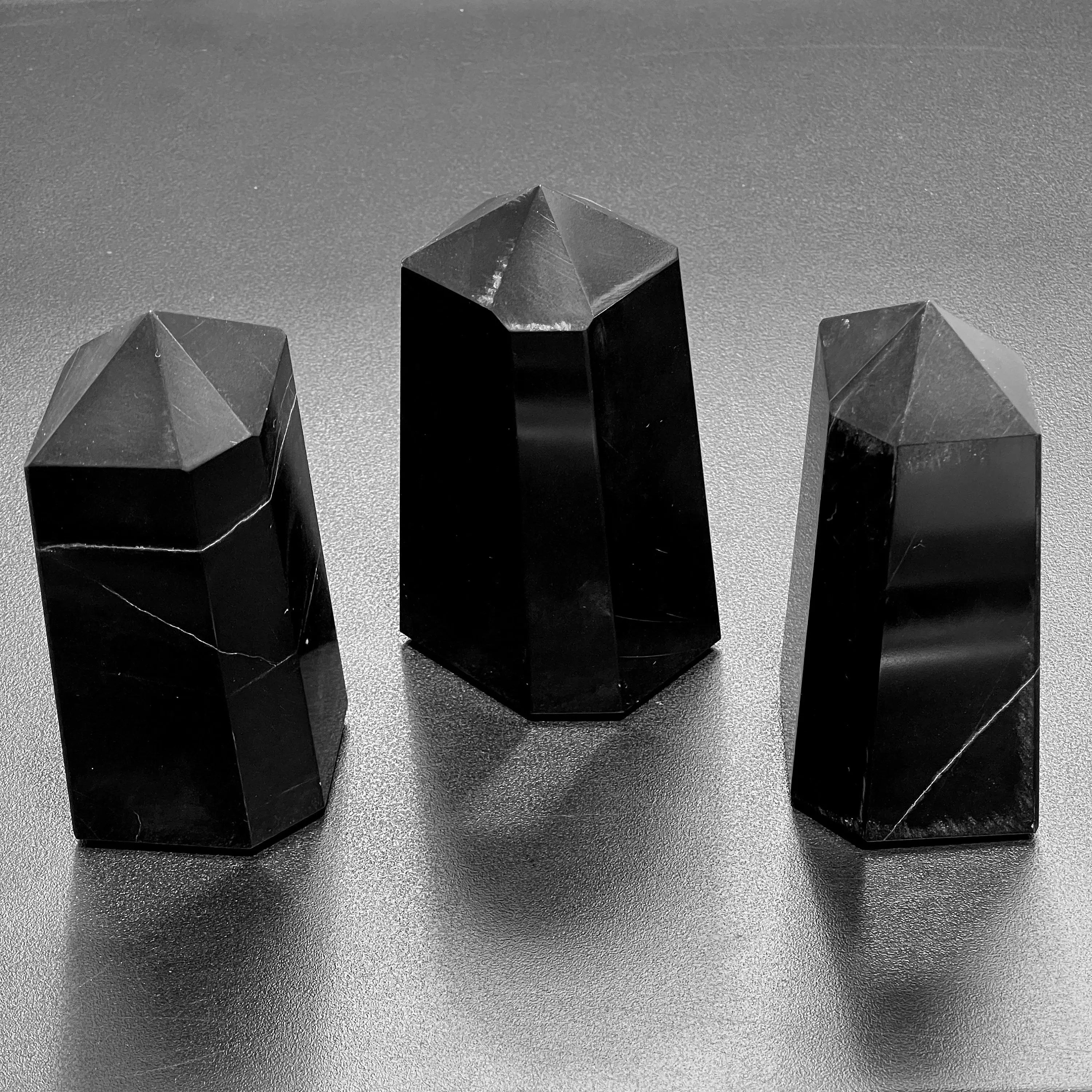 Black Obsidian Point Tower Carving Gemstone Statue Home Decor Volcanic Glass | Home & Living > Home Decor > Home Accents > Rocks & Geodes | Wiccan Center