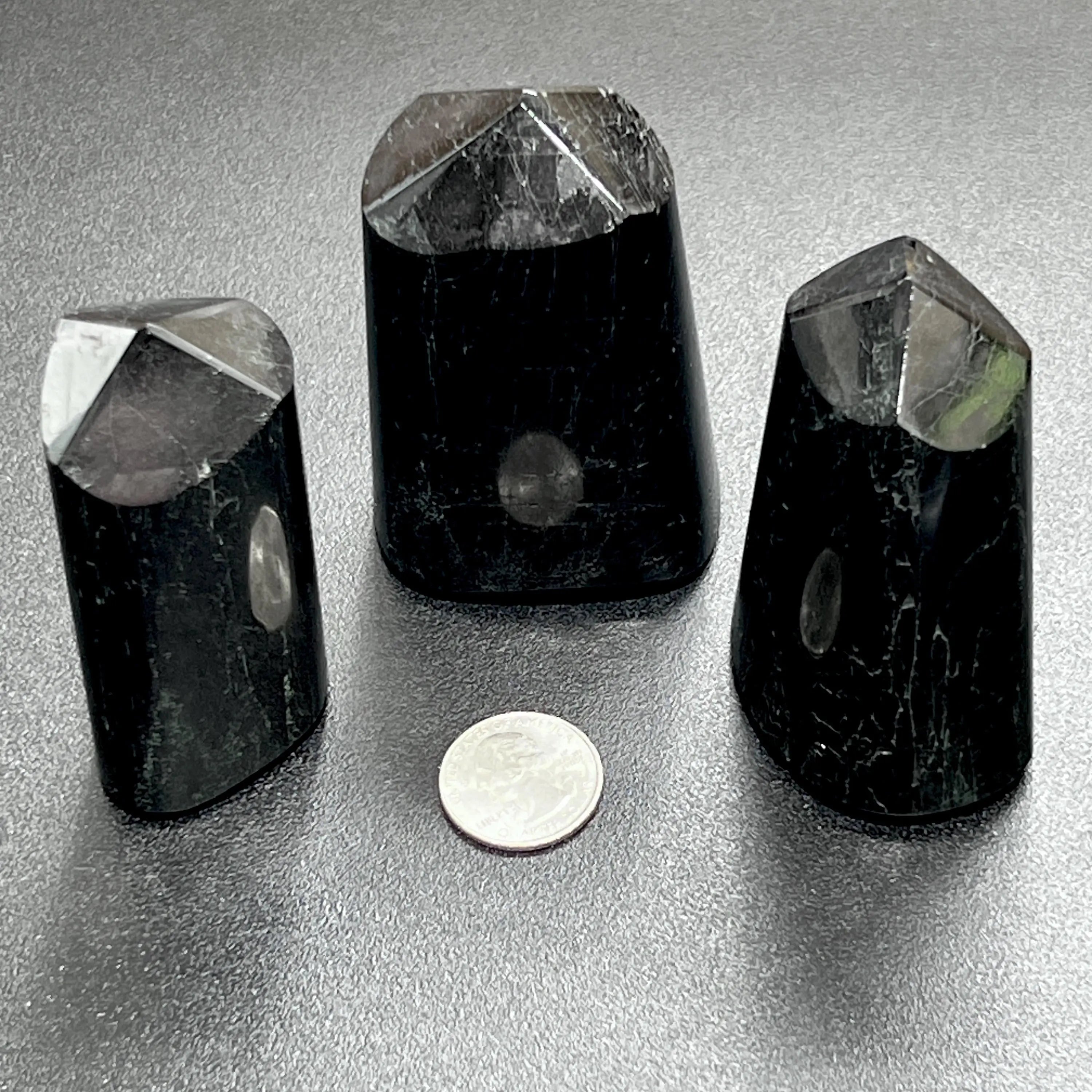 Black Tourmaline Point Tower Carving Gemstone Statue Home Decor Supply | Home & Living > Home Decor > Home Accents > Rocks & Geodes | Wiccan Center