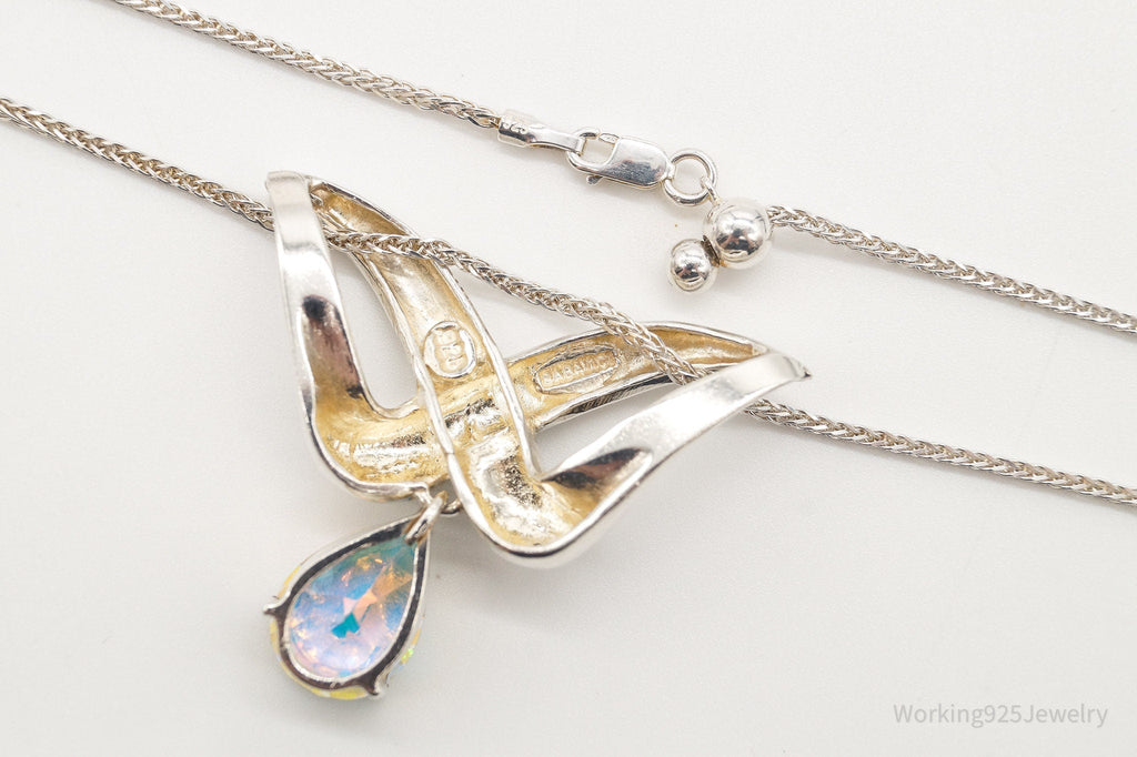 Vintage Designer Badavici Mystic Topaz Sterling Silver Adjustable Necklace | Jewelry > Necklaces > Pendants | Wiccan Center