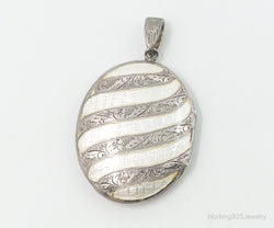 Vintage Siam White Enamel Sterling Silver Locket Pendant | Jewelry > Necklaces > Pendants | Wiccan Center