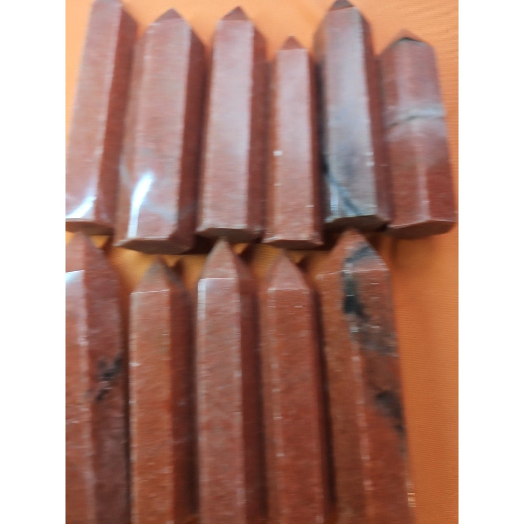 5pcs Avg .65 Natural Rhodonite Quartz Crystal Brazil | Mineral Specimens | Wiccan Center