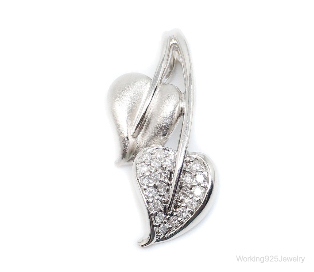 Vintage Cubic Zirconia Leaves Sterling Silver Necklace Pendant | Jewelry > Necklaces > Pendants | Wiccan Center