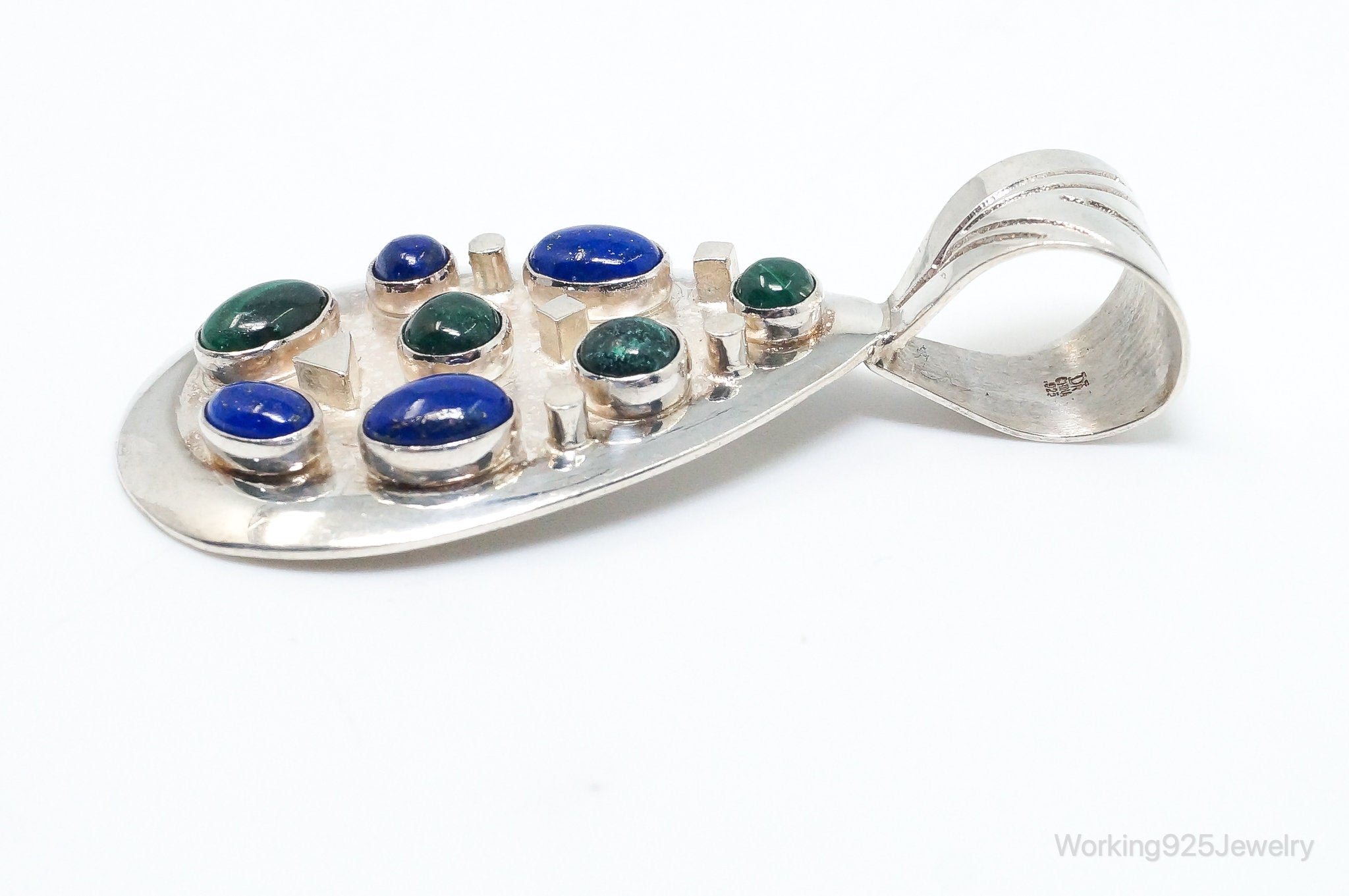 Large Desert Rose Trading Lapis Lazuli Malachite Sterling Silver Pendant | Jewelry > Necklaces > Pendants | Wiccan Center