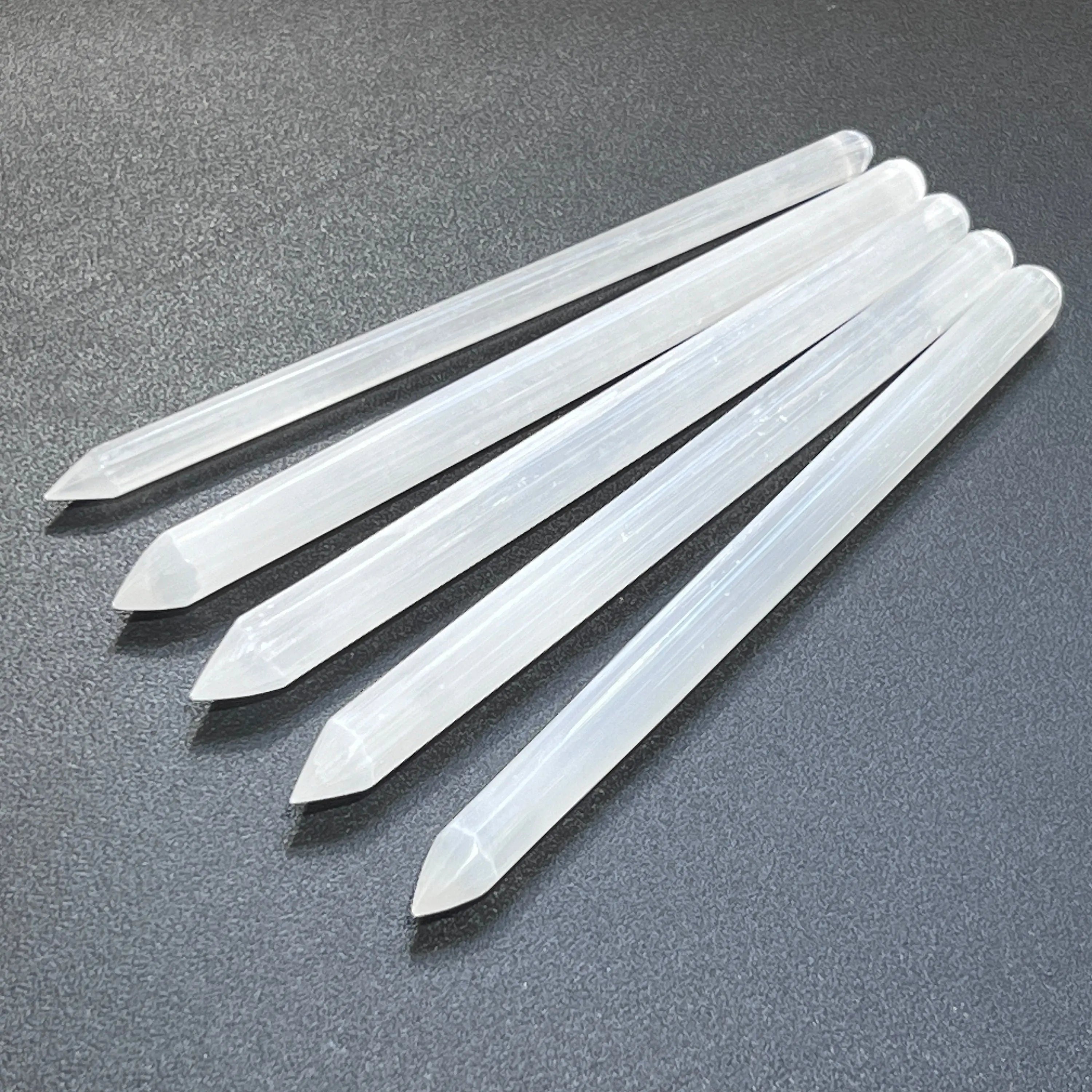 Selenite Crystal Wand Point Thin Pencil Shaped Crystal Carving | Home & Living > Spirituality & Religion > Prayer Beads & Charms > Metaphysical Crystals | Wiccan Center