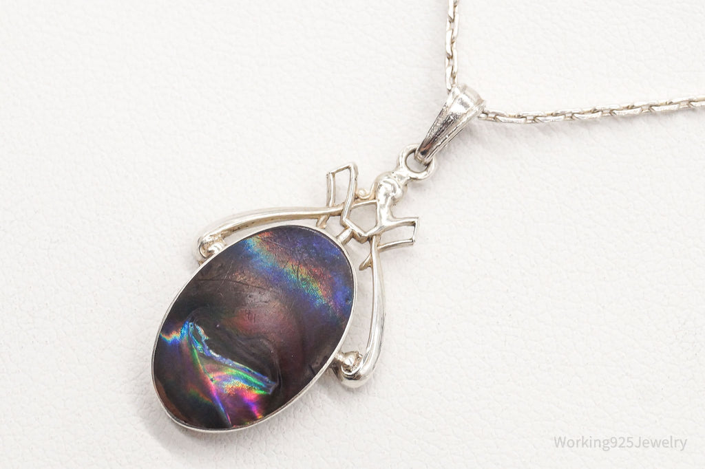 Vintage Designer Ciana Paua Abalone Shell Sterling Silver Necklace | Jewelry > Necklaces > Pendants | Wiccan Center