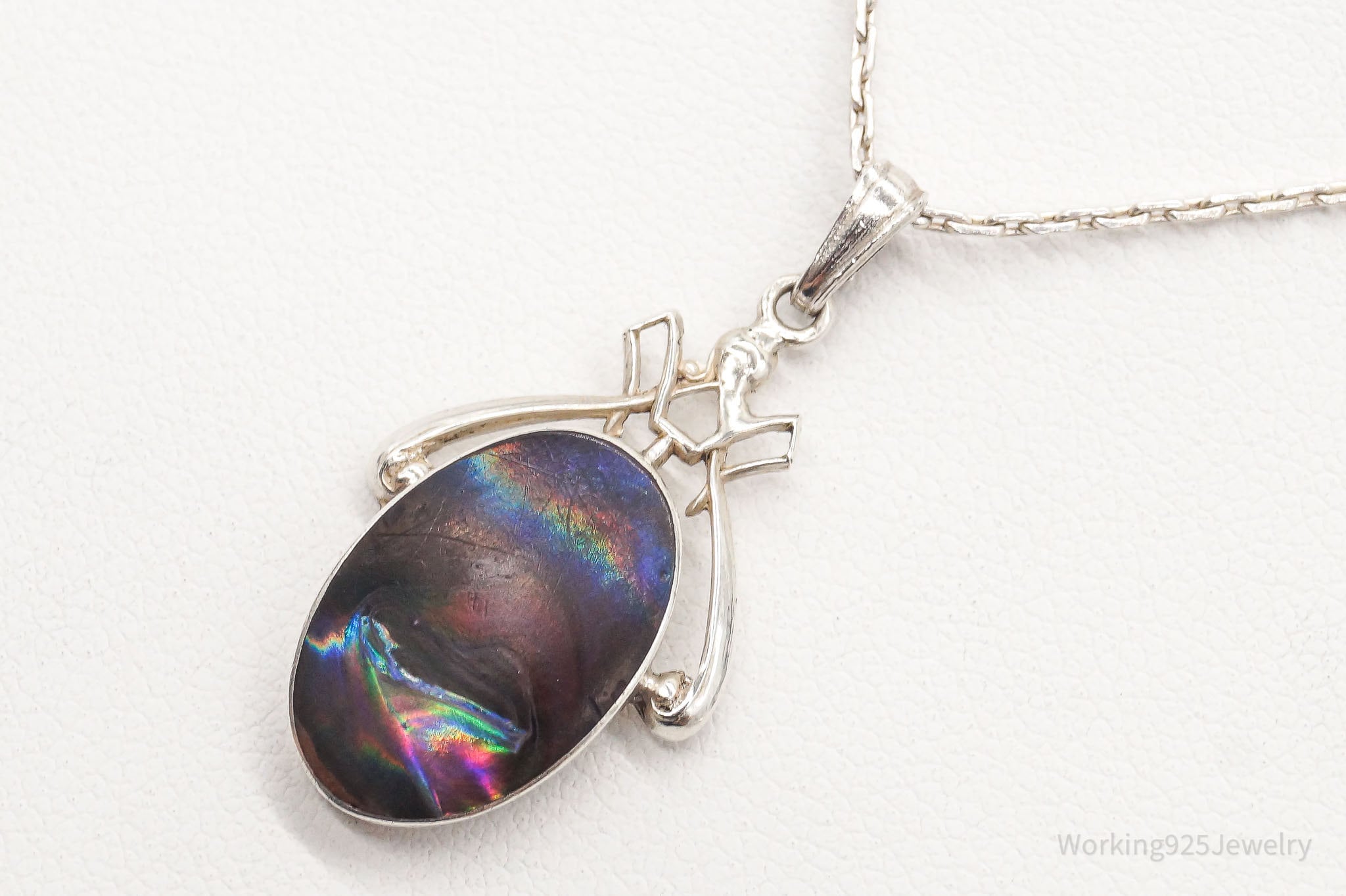 Vintage Designer Ciana Paua Abalone Shell Sterling Silver Necklace | Jewelry > Necklaces > Pendants | Wiccan Center