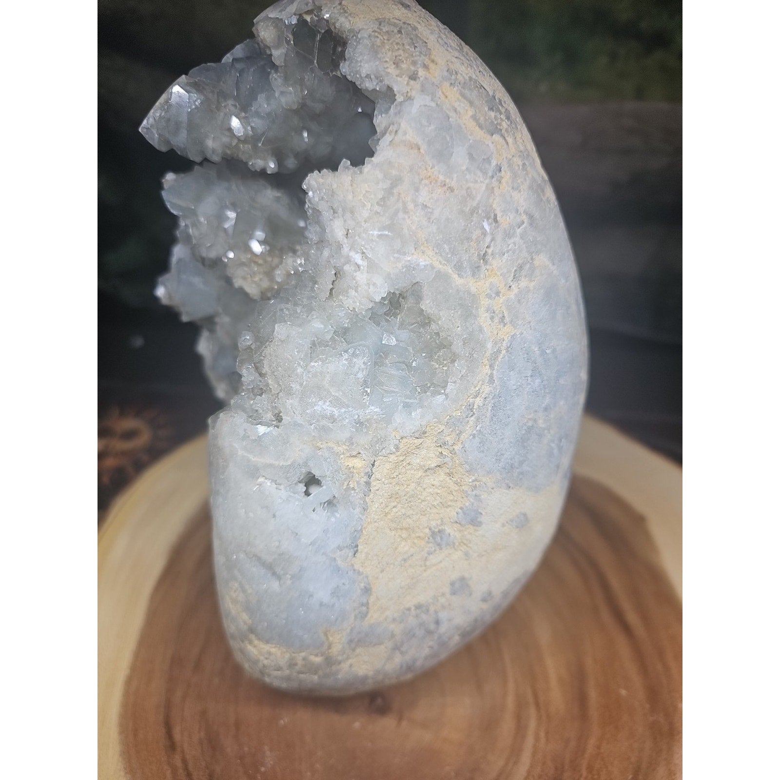 Large Baby Blue Celestite Geode Cluster — 13.6 lbs, 8 inches, Brazil | CrystalCloud Company | Geodes & Clusters | Wiccan Center