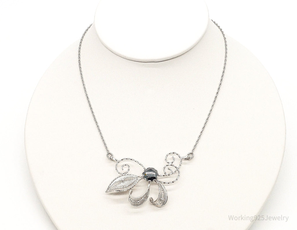 Antique Hematite Sterling Silver Filigree Necklace | Jewelry > Necklaces > Pendants | Wiccan Center
