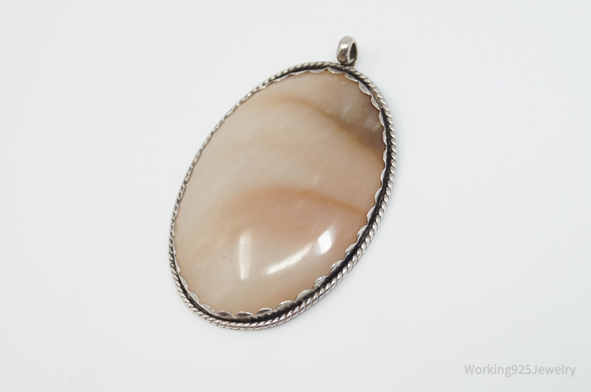 Vintage Large Agate Sterling Silver Necklace Pendant | Jewelry > Necklaces > Pendants | Wiccan Center