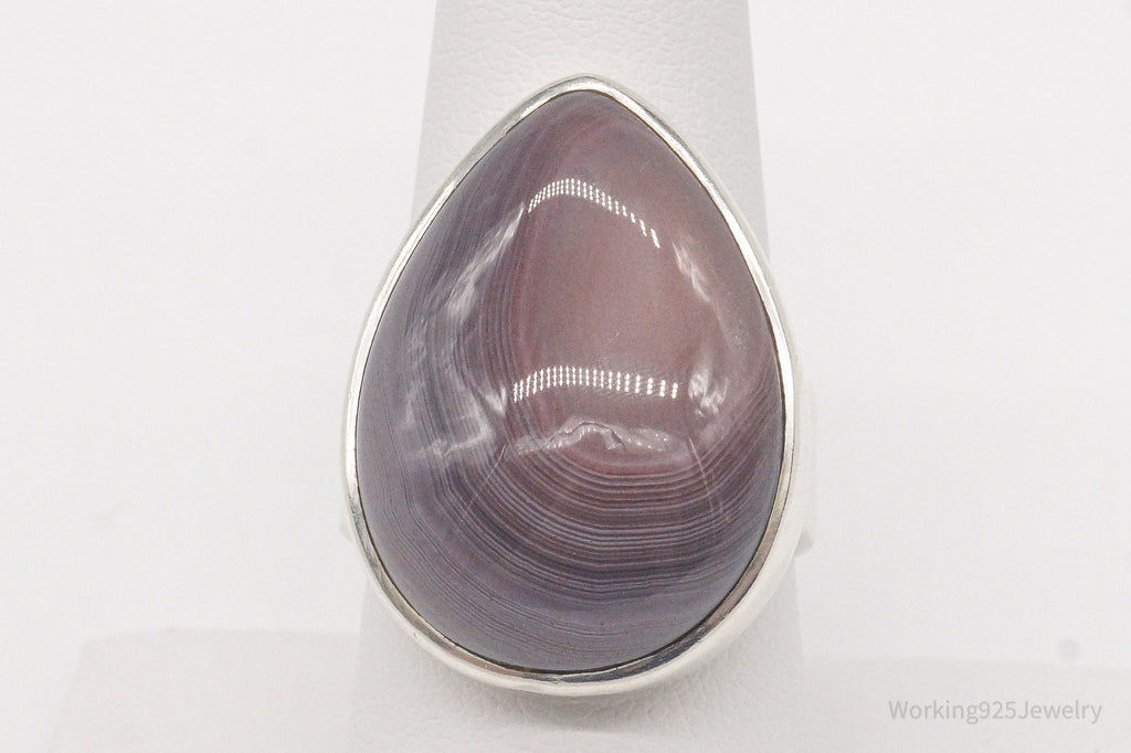 Vintage Lace Agate Sterling Silver Ring - Size 8.5 Adjustable | Jewelry > Rings | Wiccan Center