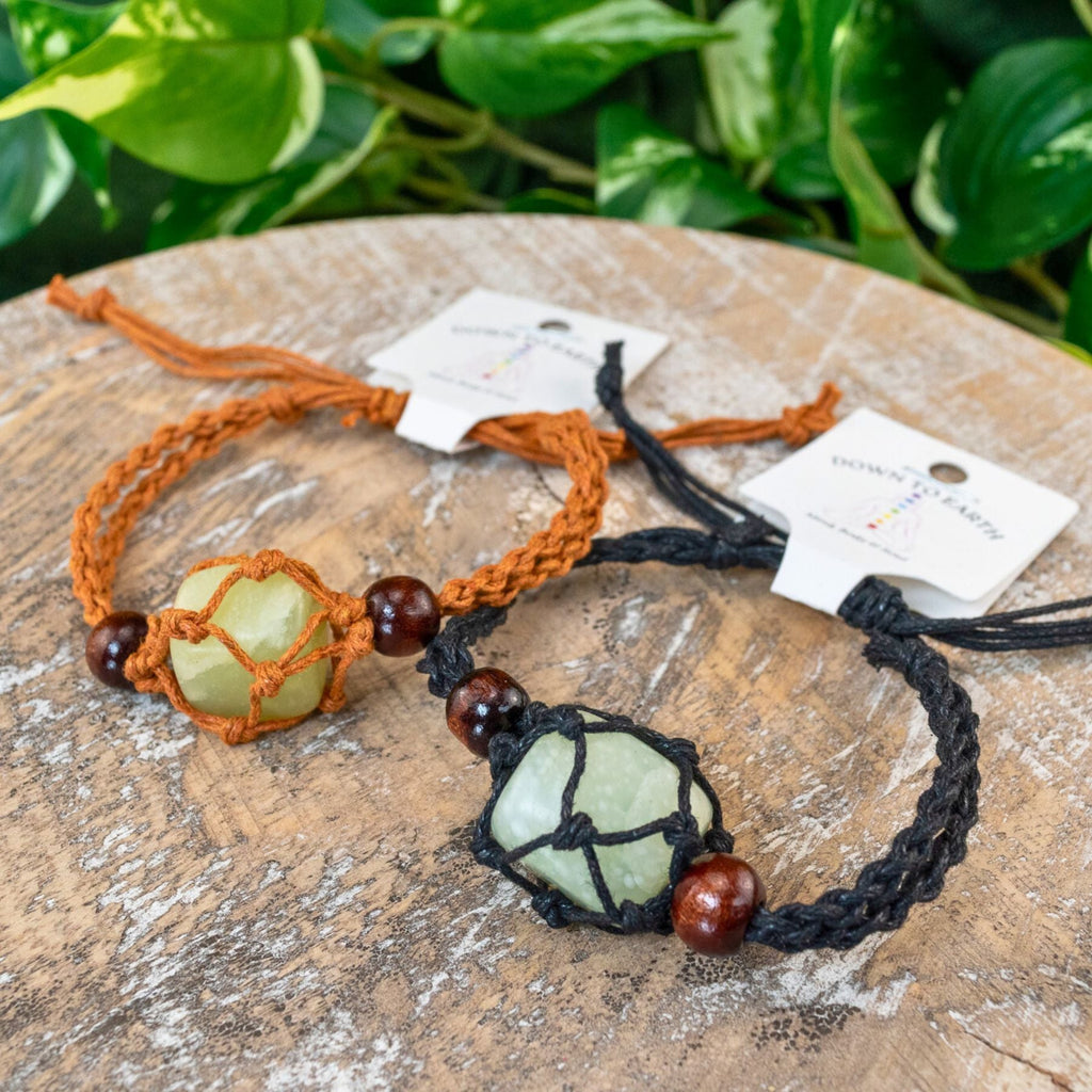 Adjustable Macrame Crystal Holder Bracelet | Bracelet | Wiccan Center