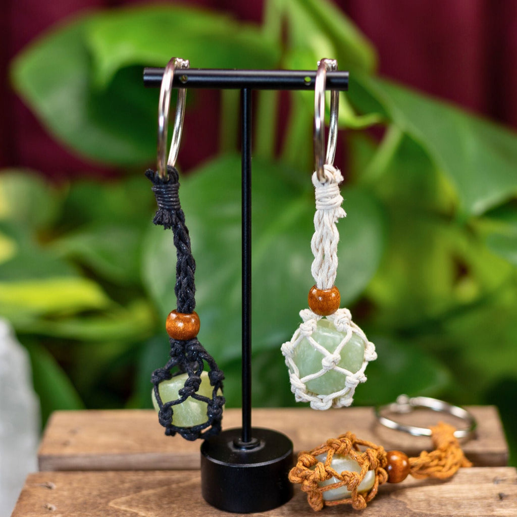 Adjustable Macrame Crystal Holder Keychain | | Wiccan Center
