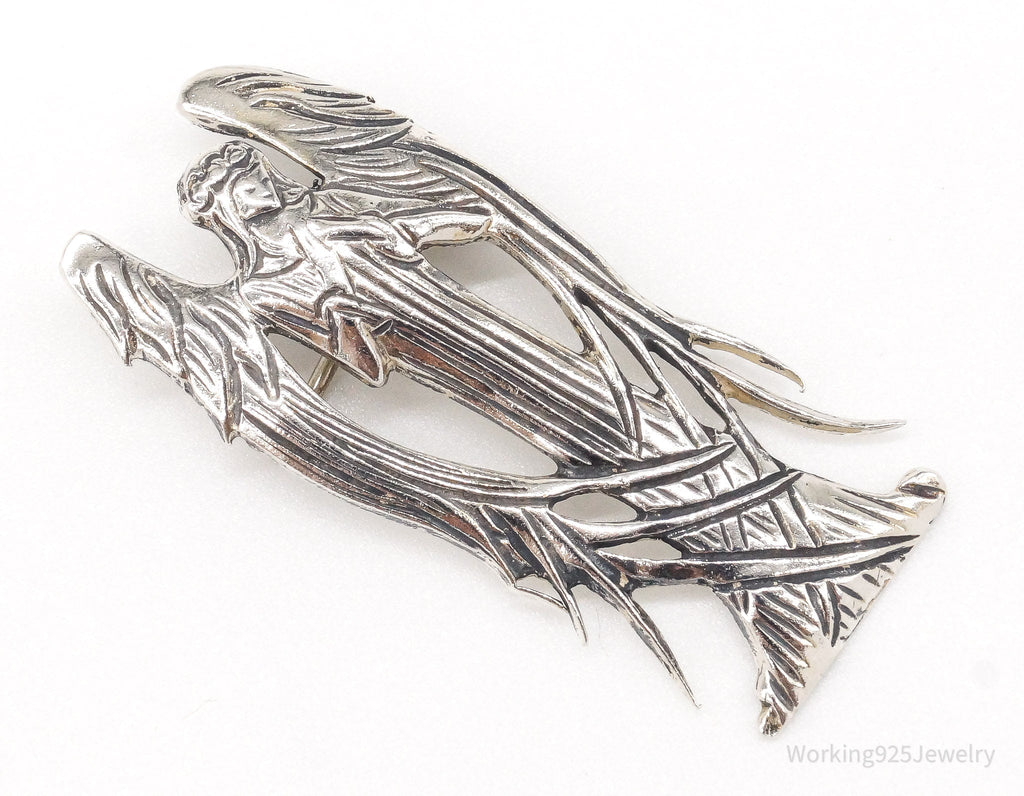 Vintage Designer H&H Angel Praying Sterling Silver Brooch Pin Pendant | Jewelry > Brooches, Pins & Clips | Wiccan Center
