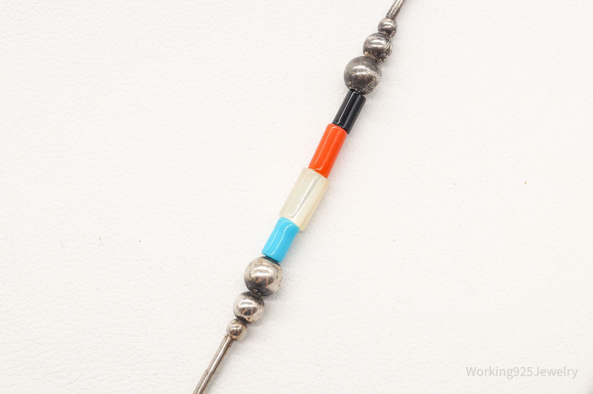 Vintage Native American Multi Gemstone Bead Silver Necklace | Jewelry > Necklaces | Wiccan Center