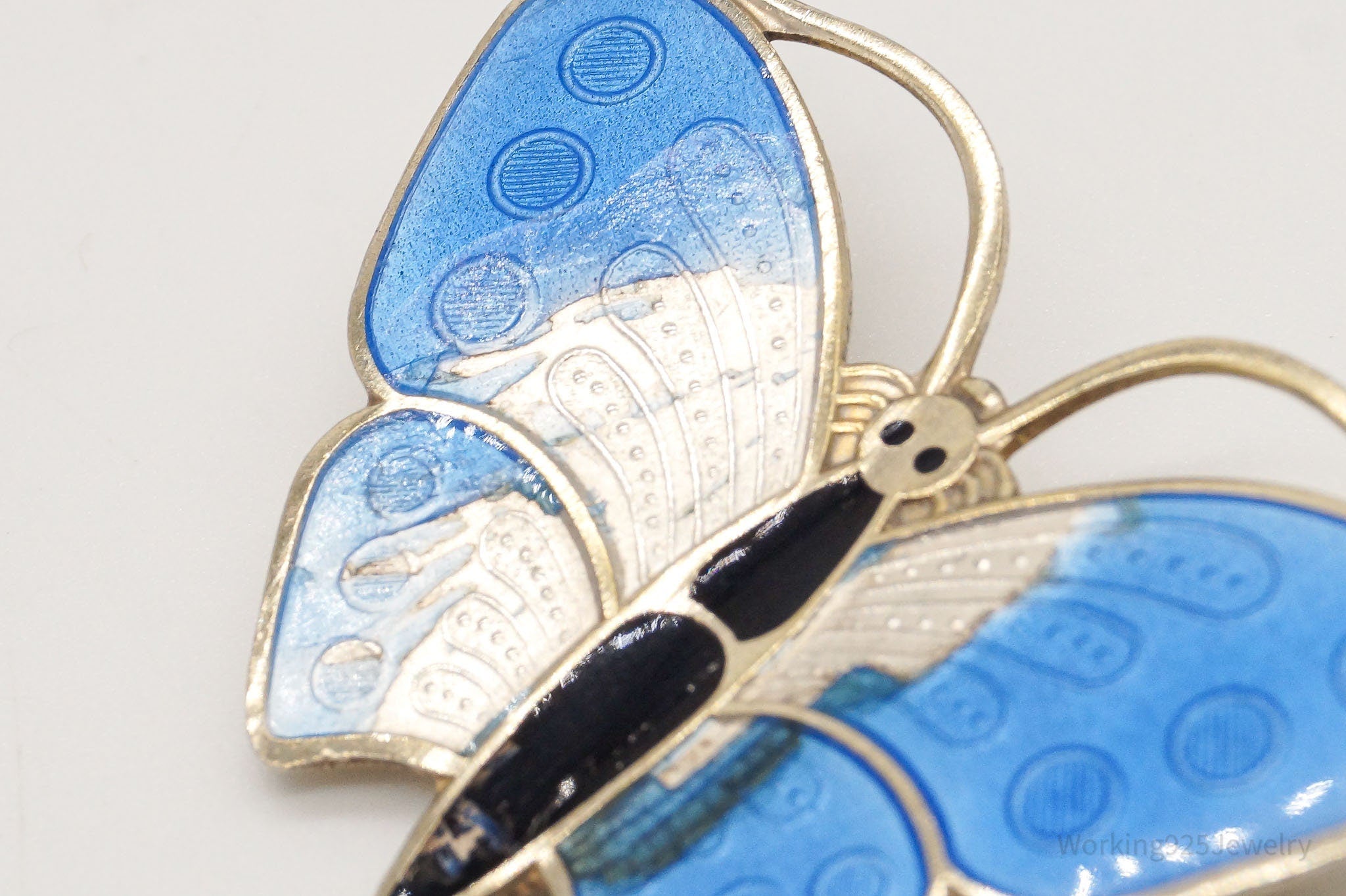 Vintage Norway Norse Butterfly Enamel Gold Wash Sterling Silver Pin Brooch | Jewelry > Brooches, Pins & Clips | Wiccan Center